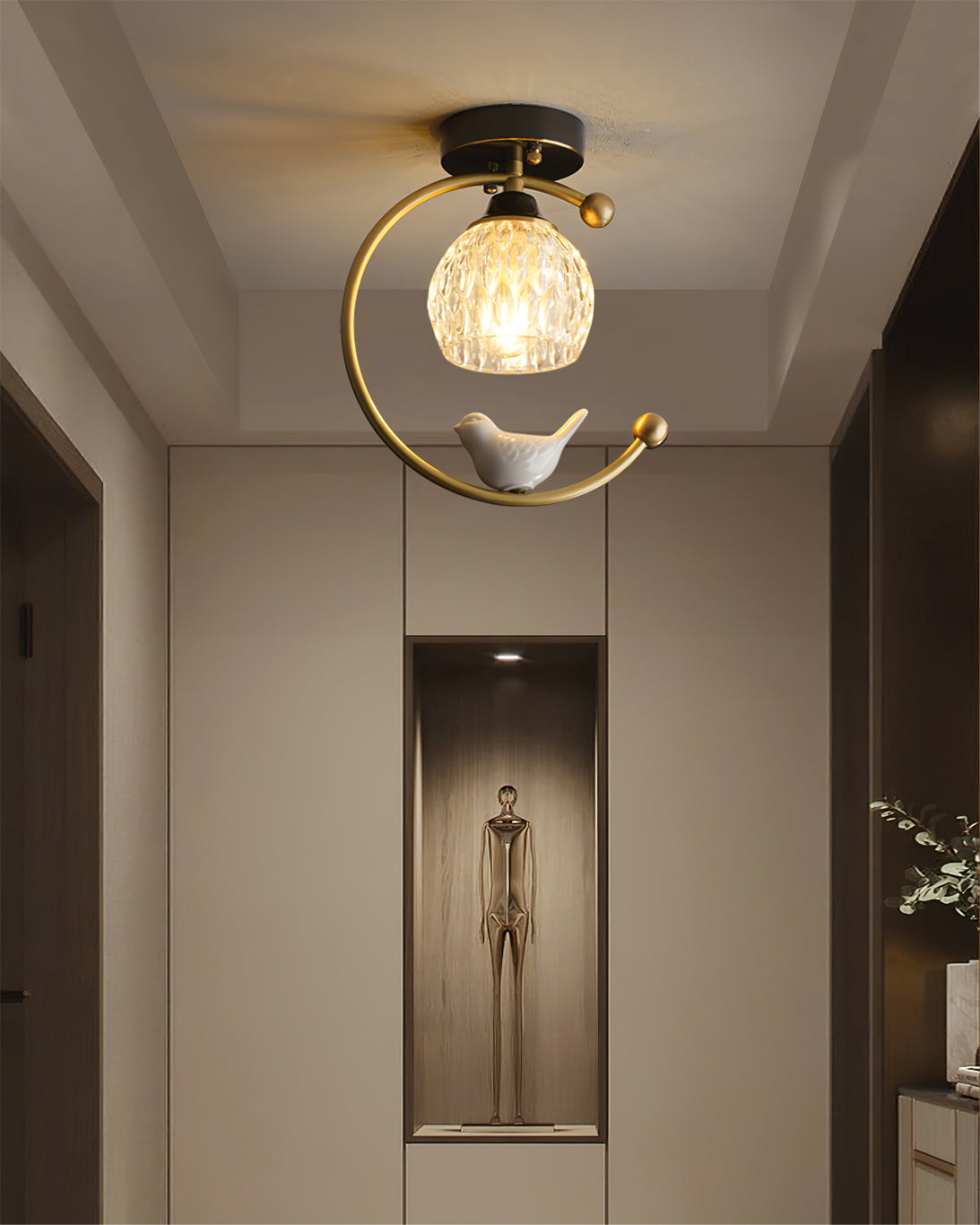 Auroria - Elegante Keramische Vogel Plafondlamp Voor Gezellige Sfeerverlichting