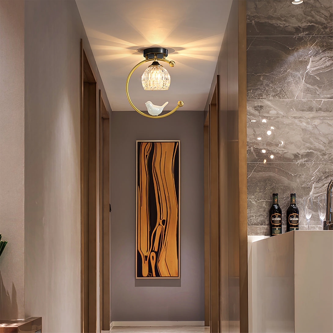 Auroria - Elegante Keramische Vogel Plafondlamp Voor Gezellige Sfeerverlichting