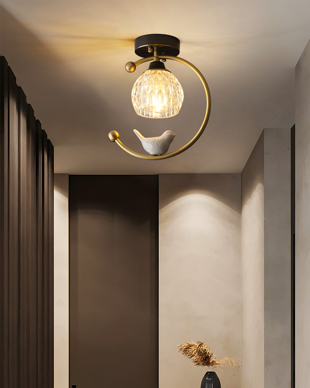 Auroria - Elegante Keramische Vogel Plafondlamp Voor Gezellige Sfeerverlichting