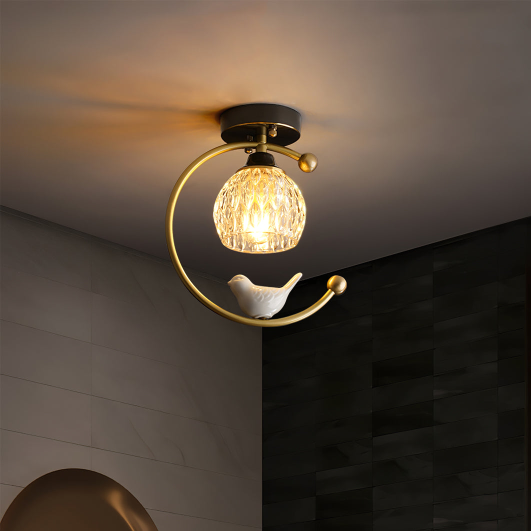 Auroria - Elegante Keramische Vogel Plafondlamp Voor Gezellige Sfeerverlichting