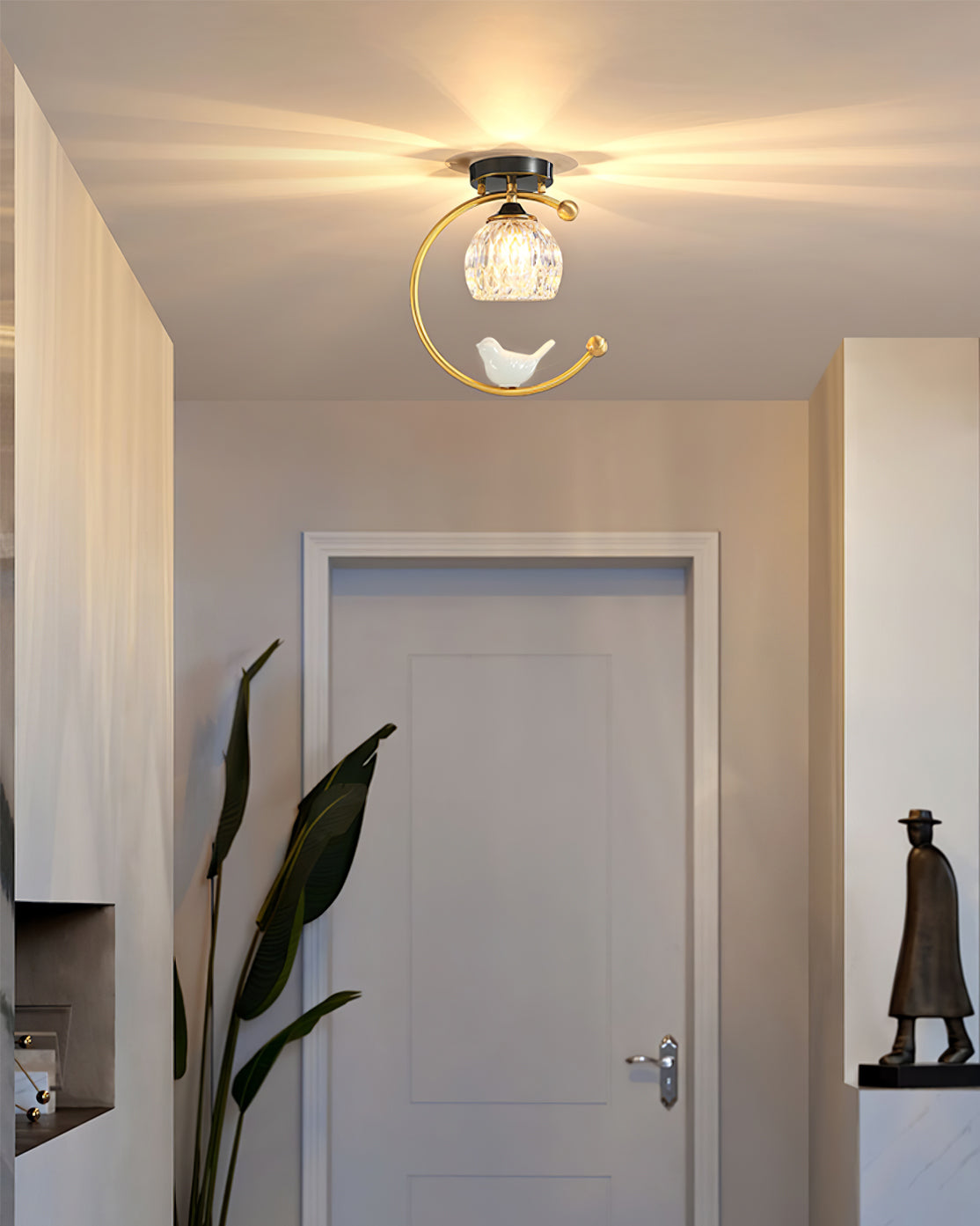 Auroria - Elegante Keramische Vogel Plafondlamp Voor Gezellige Sfeerverlichting