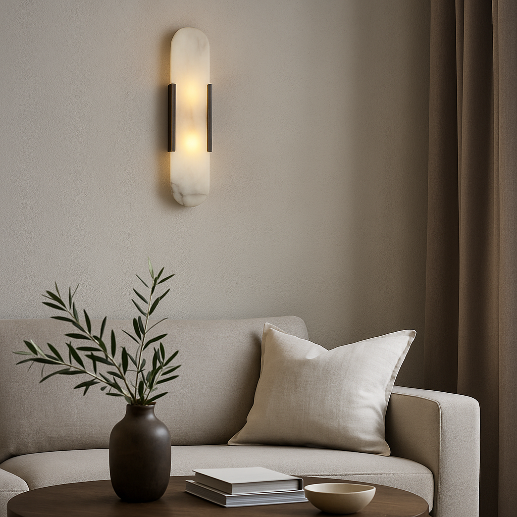 Selaro – Moderne Marmeren Wandlamp (Luxe Bedlamp, Dimbaar)