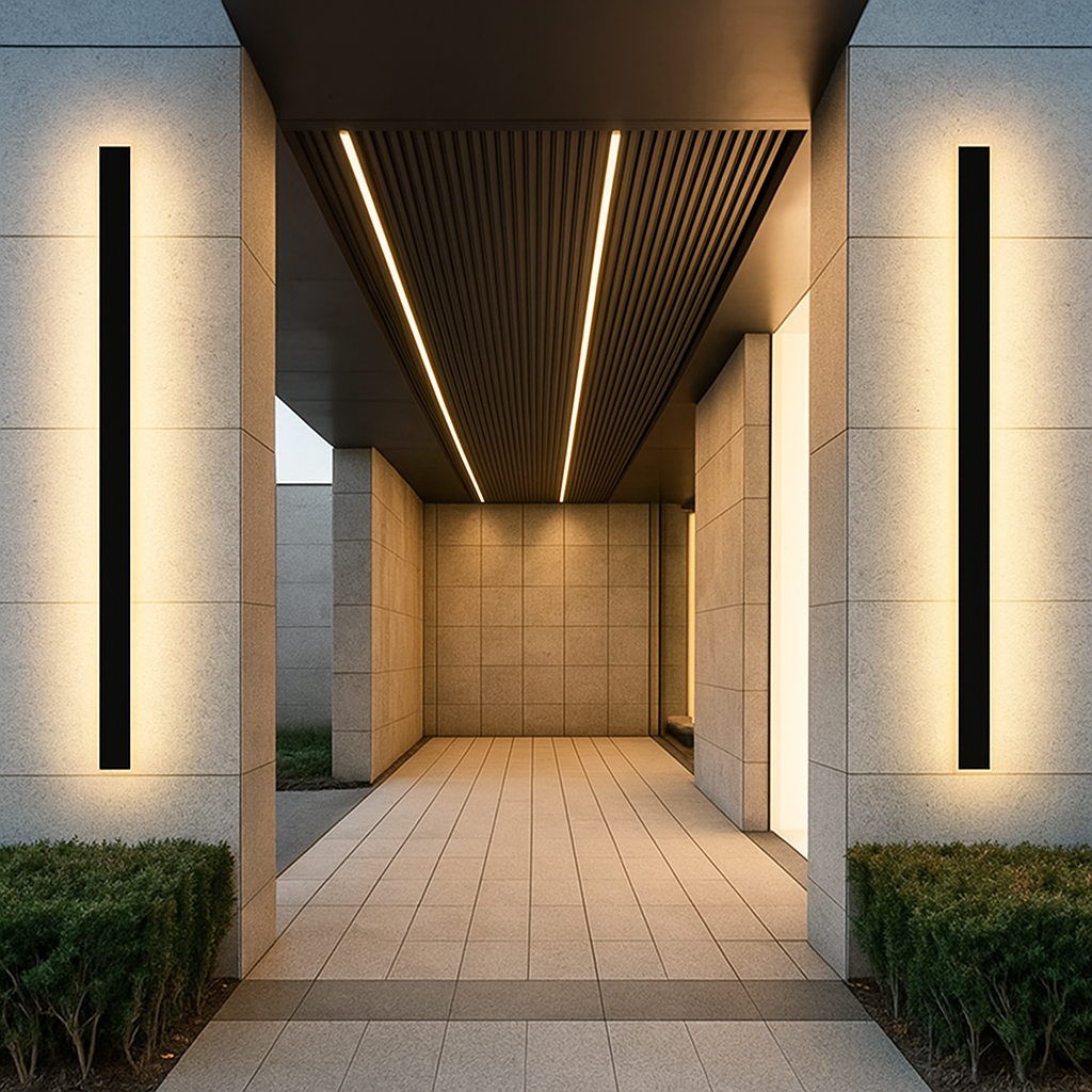 Kyro – Minimalistische Zwarte LED Buiten Wandlamp (Lineair Design, IP65 Dimbaar)