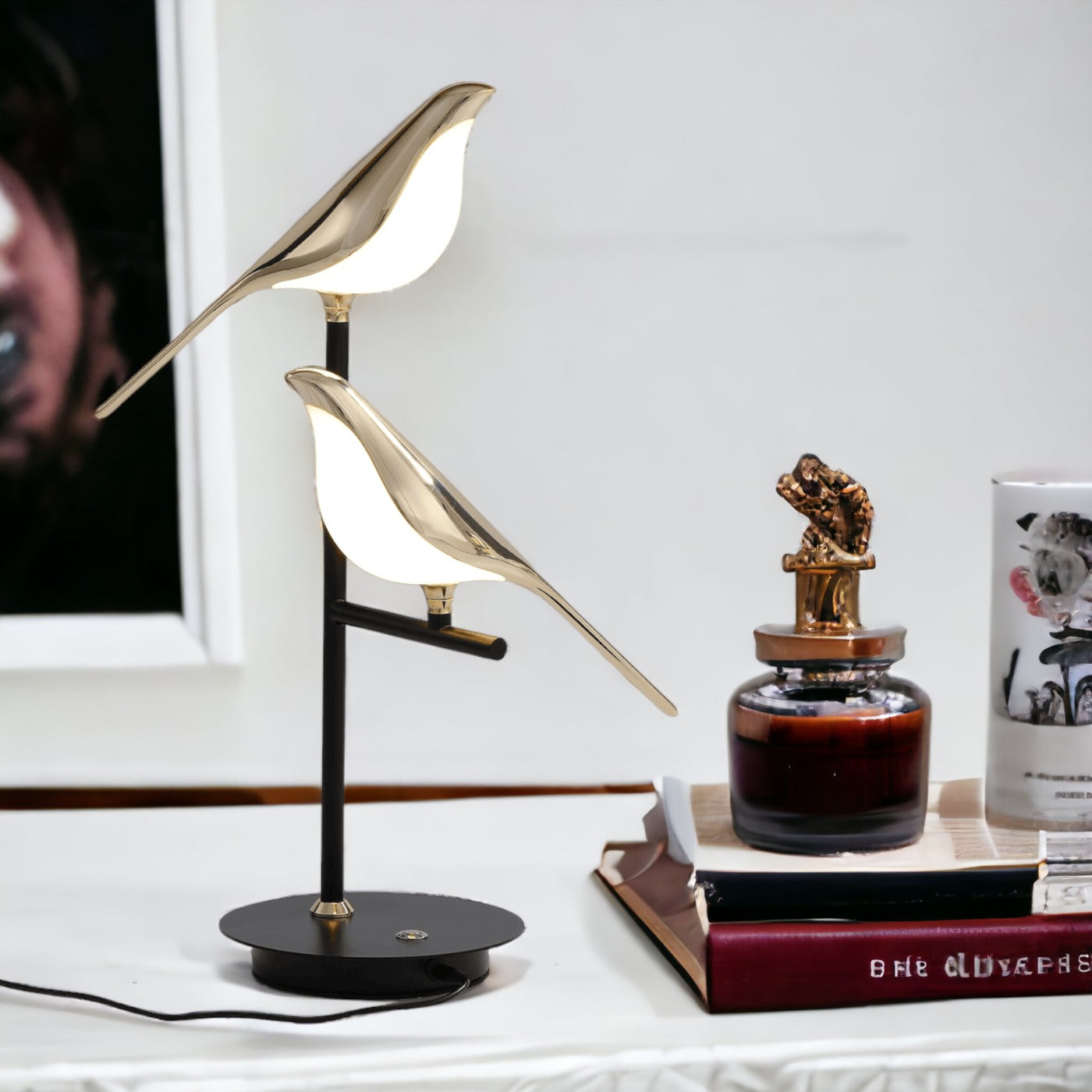 Aviora – Luxe Gouden Vogel LED Tafellamp