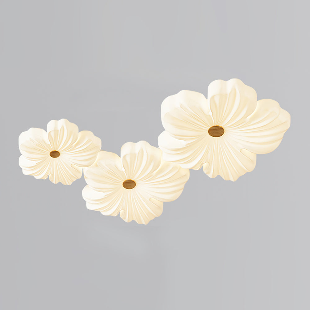 Shinora - Stijlvolle Crème Bloemen Plafondlamp Met Zachte Verlichting