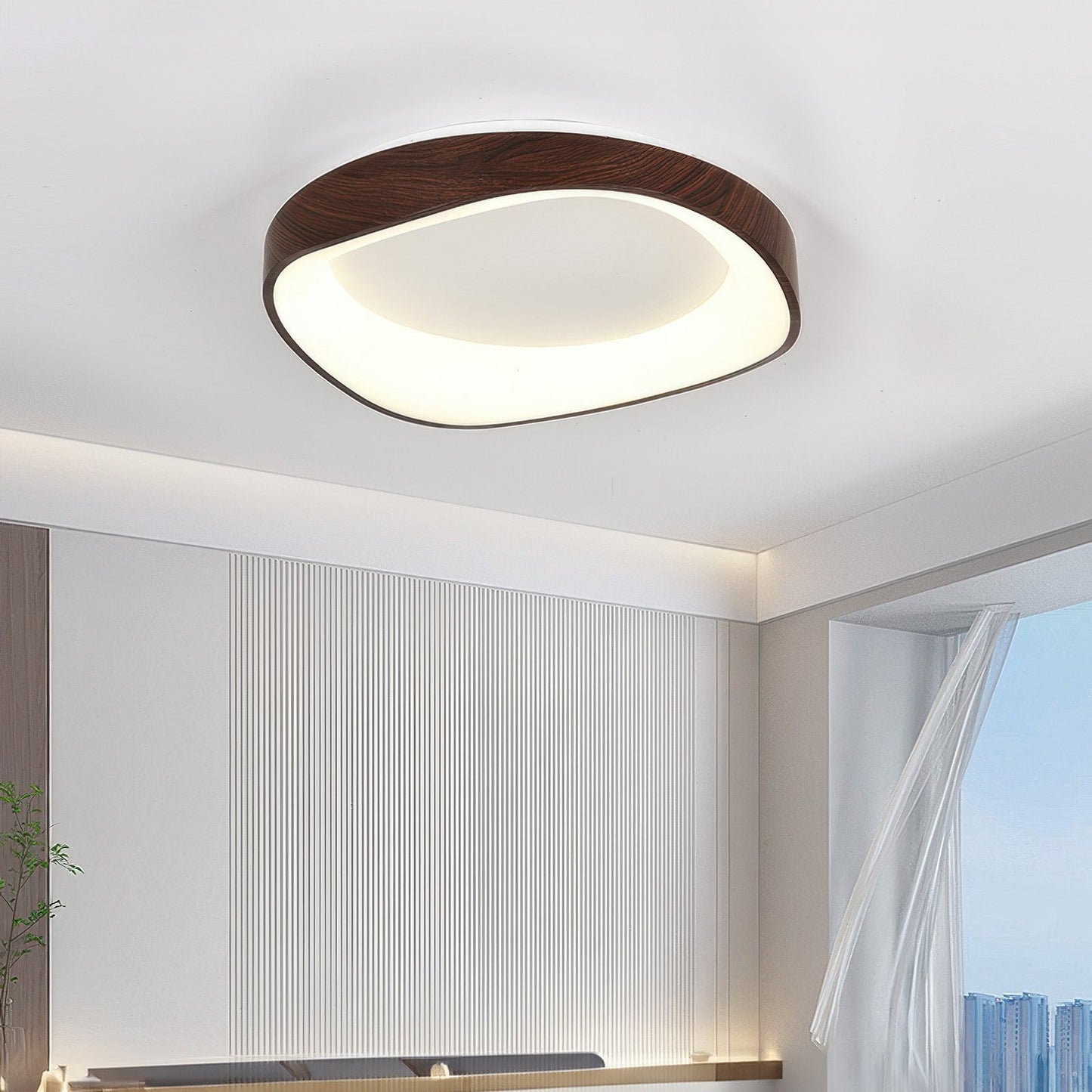 Lumora – Scandinavische Houten LED Plafondlamp
