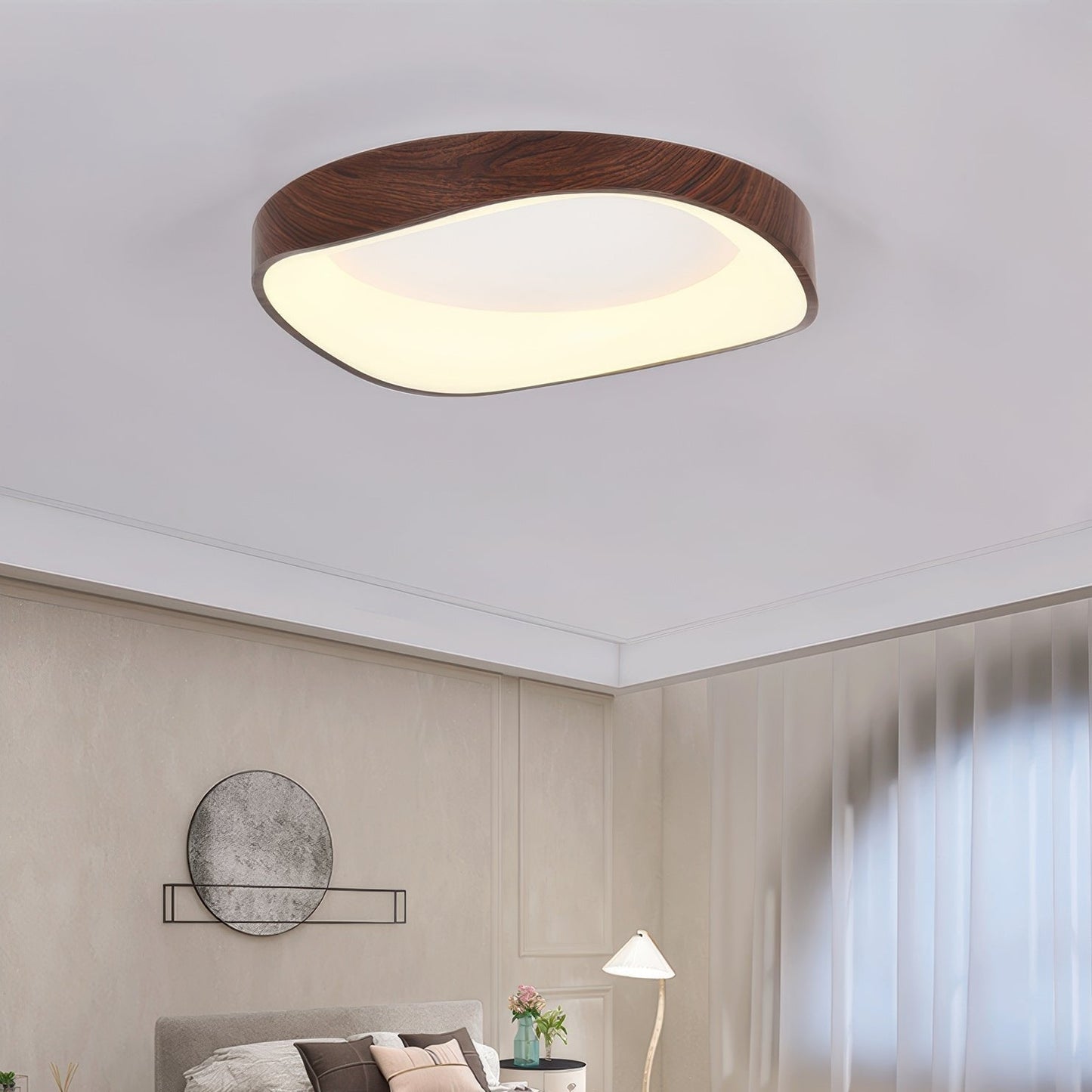 Lumora – Scandinavische Houten LED Plafondlamp