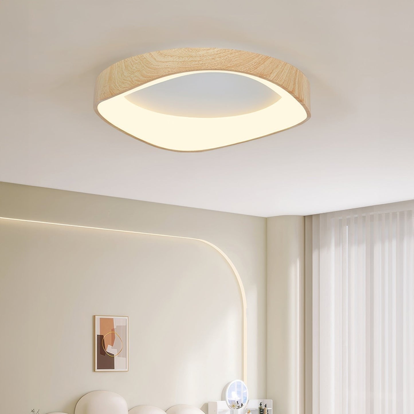 Lumora – Scandinavische Houten LED Plafondlamp