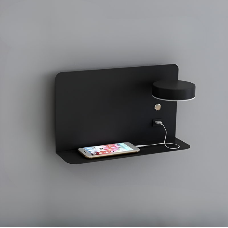 Shelvara – Minimalistische Wandlamp met USB Oplader & Niche
