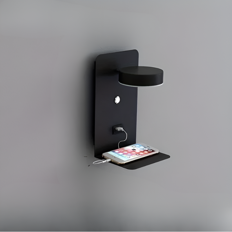 Shelvara – Minimalistische Wandlamp met USB Oplader & Niche