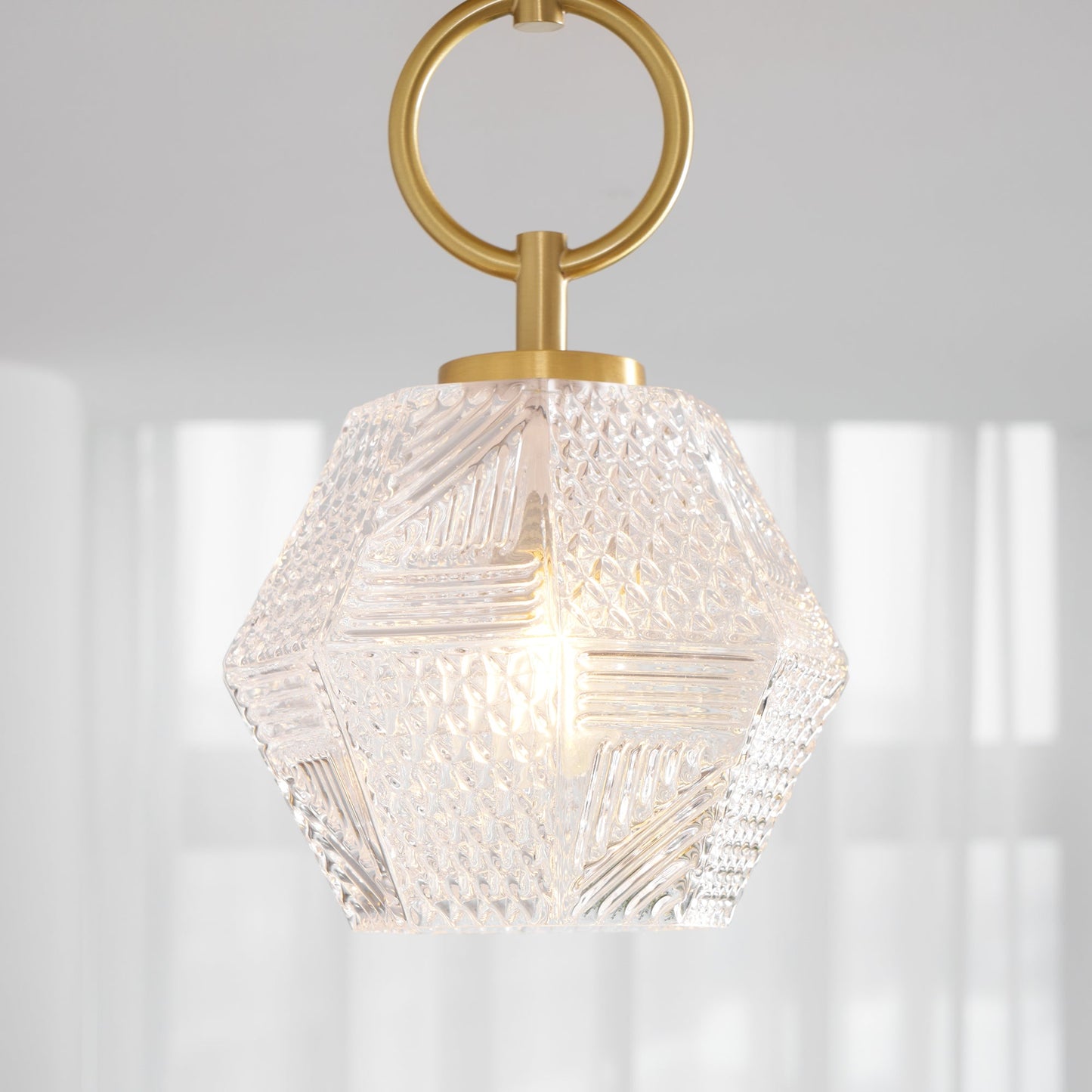 Lustoria - Elegante Art Deco Plafondlamp Met Diamantgeslepen Glas