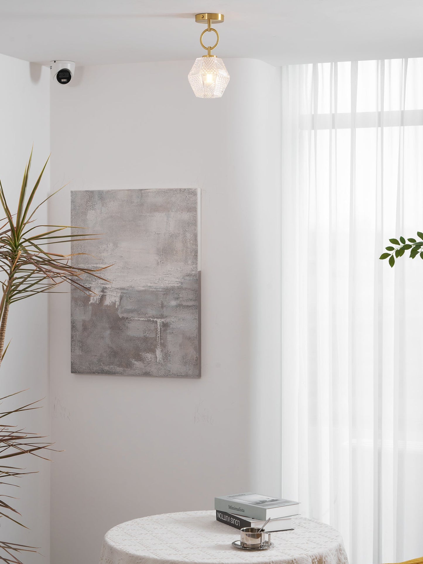 Lustoria - Elegante Art Deco Plafondlamp Met Diamantgeslepen Glas