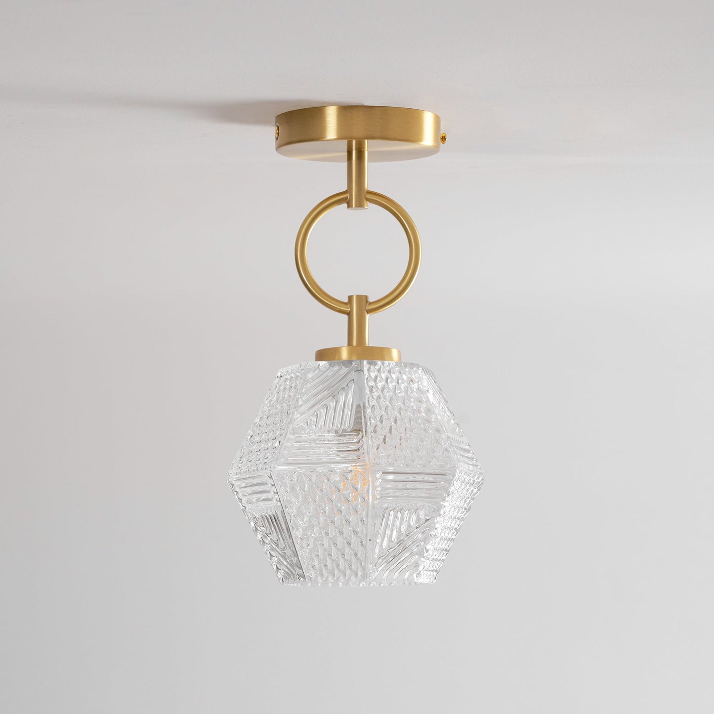 Lustoria - Elegante Art Deco Plafondlamp Met Diamantgeslepen Glas
