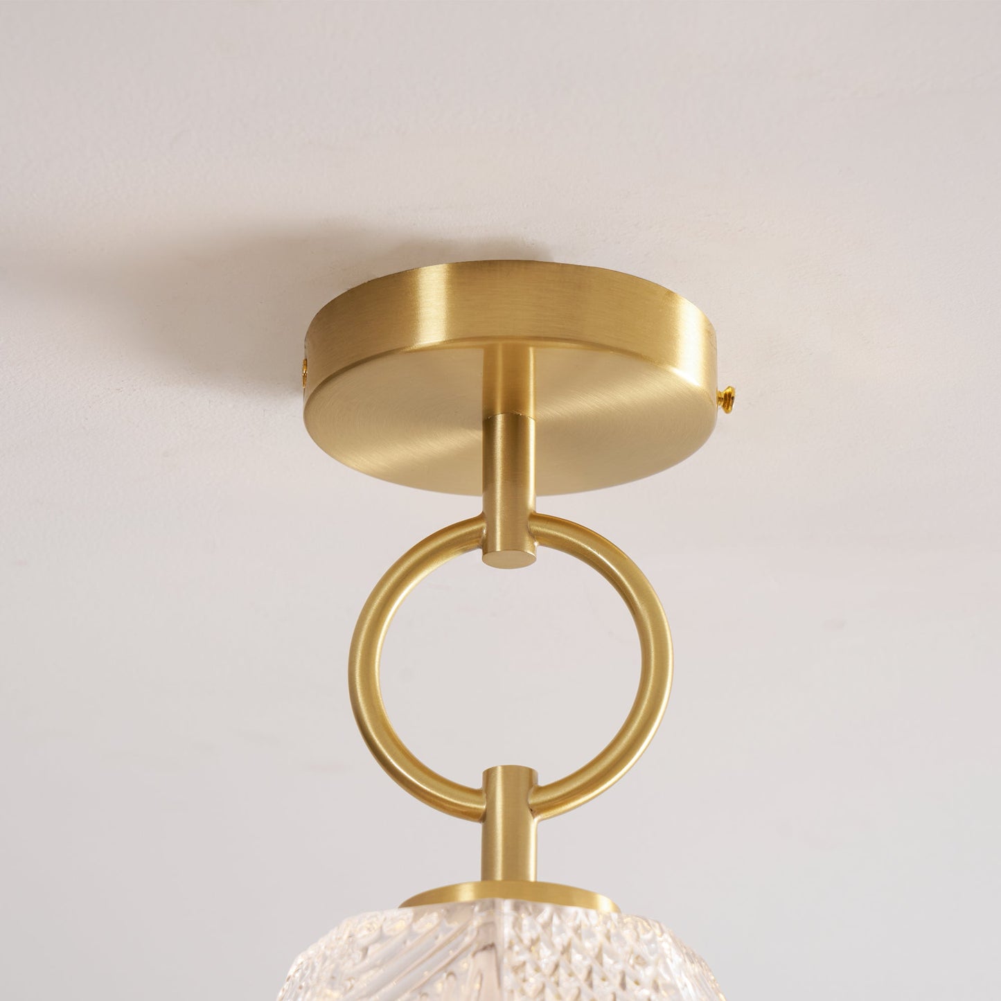 Lustoria - Elegante Art Deco Plafondlamp Met Diamantgeslepen Glas