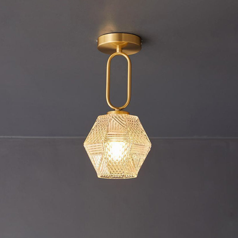 Lustoria - Elegante Art Deco Plafondlamp Met Diamantgeslepen Glas