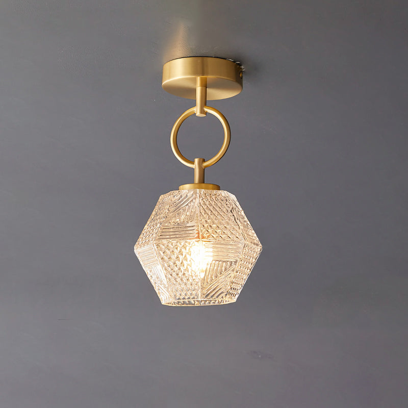 Lustoria - Elegante Art Deco Plafondlamp Met Diamantgeslepen Glas