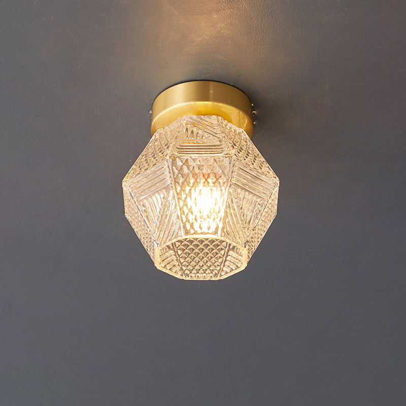 Lustoria - Elegante Art Deco Plafondlamp Met Diamantgeslepen Glas