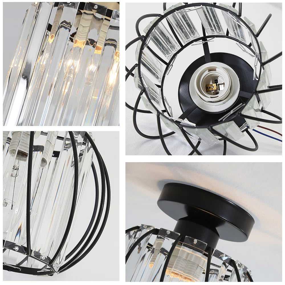Decorra - Strakke Noordse Plafondlamp Met Helder Glas Voor Moderne Interieurs