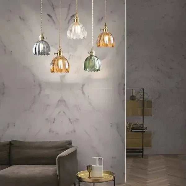 Amara – Elegante Glazen Bloem Hanglamp Plafondlamp