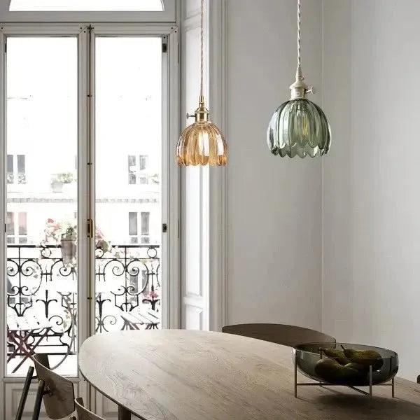 Amara – Elegante Glazen Bloem Hanglamp Plafondlamp