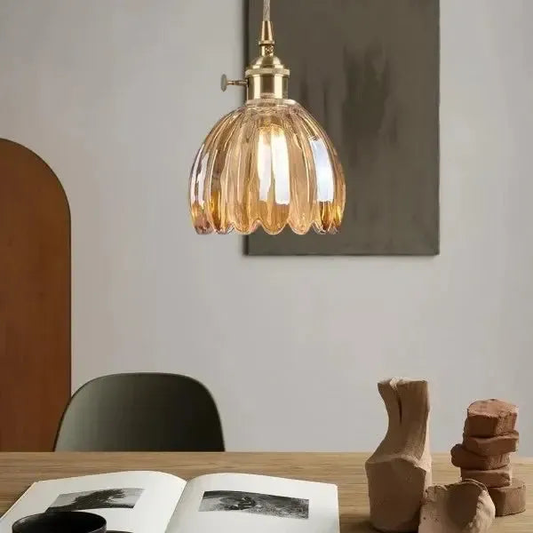 Amara – Elegante Glazen Bloem Hanglamp Plafondlamp