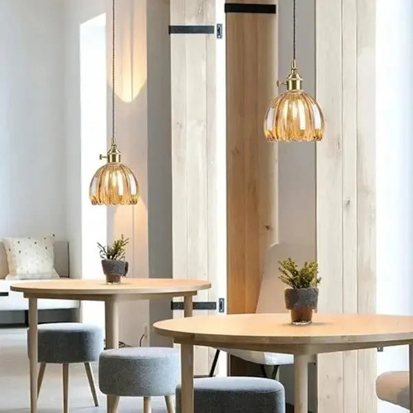 Amara – Elegante Glazen Bloem Hanglamp Plafondlamp