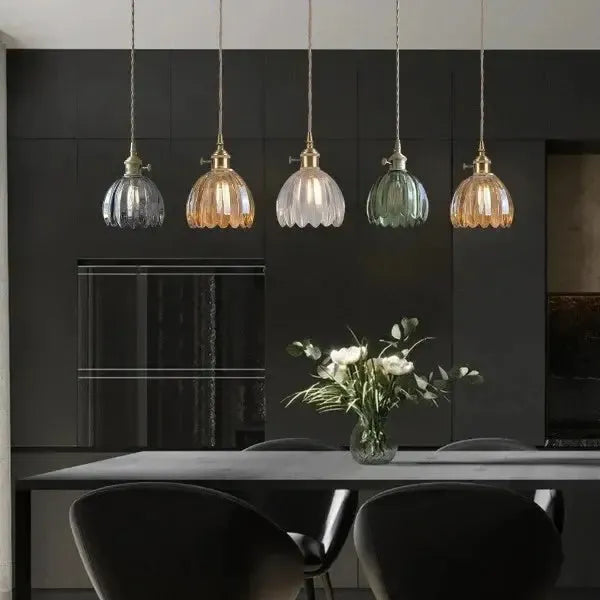 Amara – Elegante Glazen Bloem Hanglamp Plafondlamp