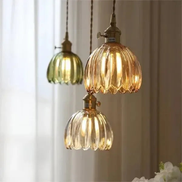 Amara – Elegante Glazen Bloem Hanglamp Plafondlamp