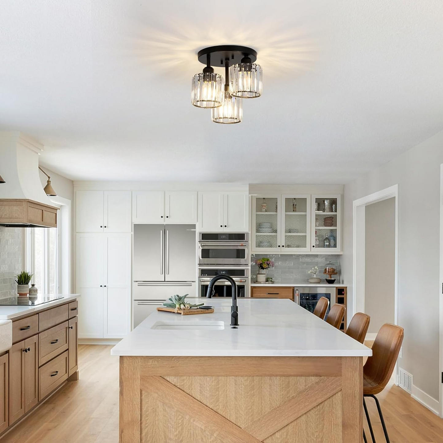 Murvista - Stijlvolle Kristallen Semi Plafondlamp Voor Moderne Slaapkamers
