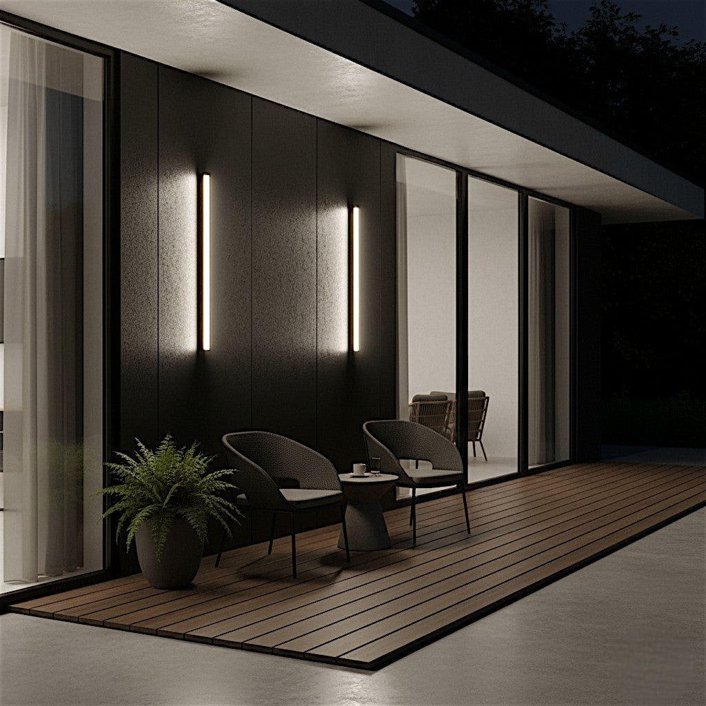 Kyro – Minimalistische Zwarte LED Buiten Wandlamp (Lineair Design, IP65 Dimbaar)