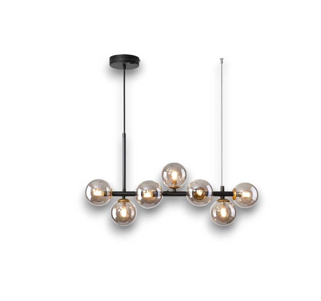 Solara – Luxe Glazen Bollen Hanglamp Voor De Eettafel