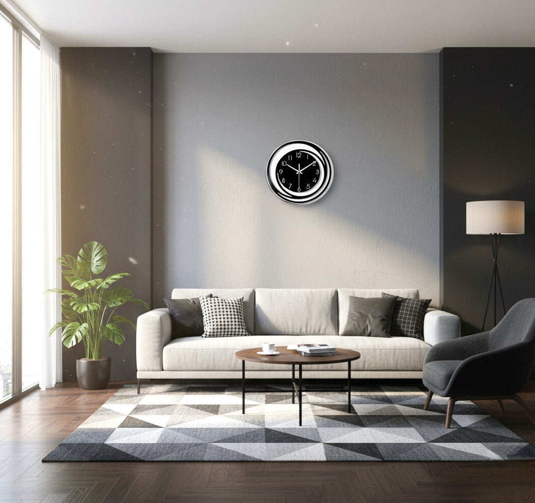 Noctura – Stille Acryl Wandklok (Modern Quartz Design)