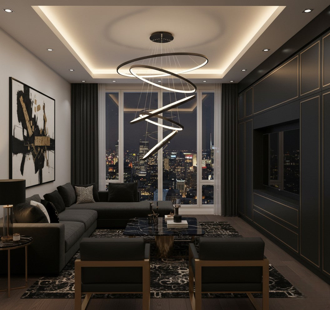 Planora - Moderne Kroonluchter Met Verstelbare Ringen Voor Elegante Binnenverlichting