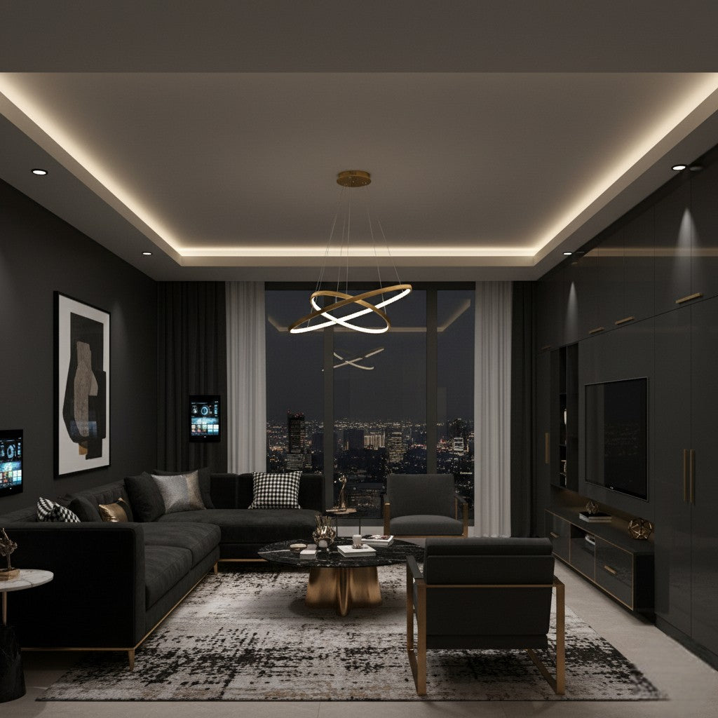 Planora - Moderne Kroonluchter Met Verstelbare Ringen Voor Elegante Binnenverlichting