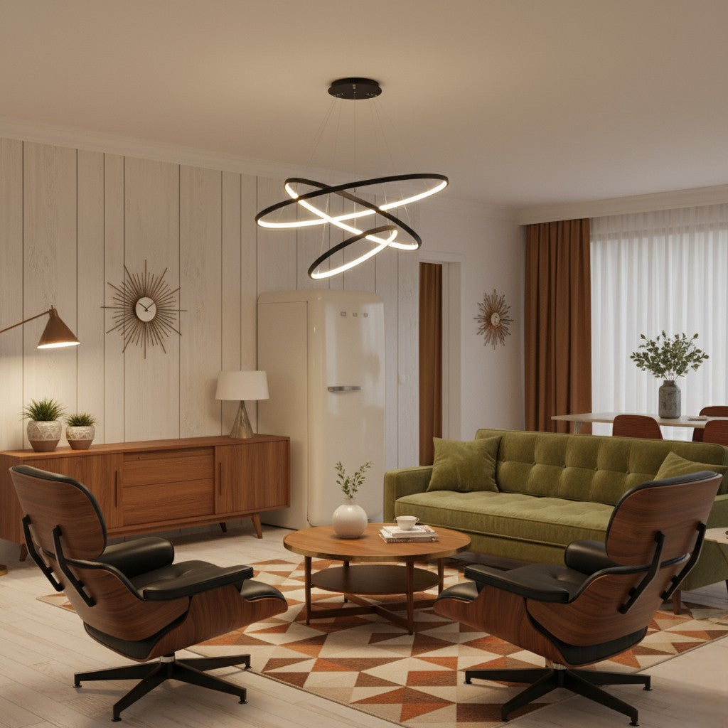 Planora - Moderne Kroonluchter Met Verstelbare Ringen Voor Elegante Binnenverlichting