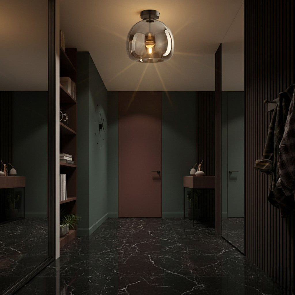 Patiora - Retro Koperen Glazen Plafondlamp Met Moderne Designuitstraling