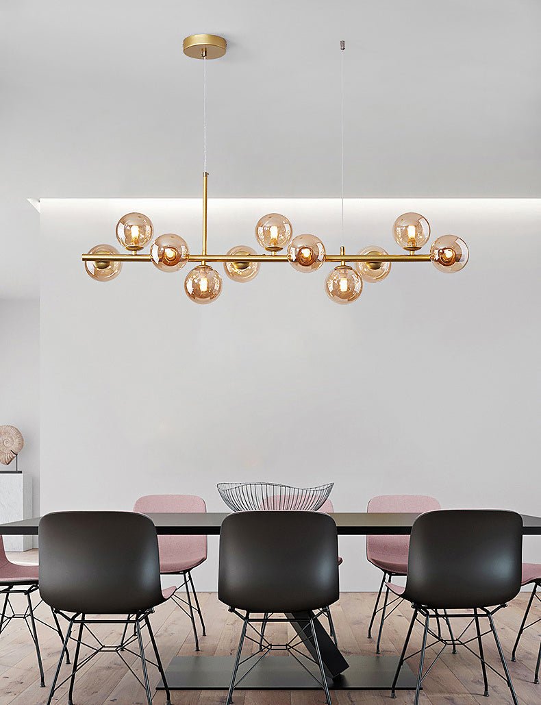 Solara – Luxe Glazen Bollen Hanglamp Voor De Eettafel
