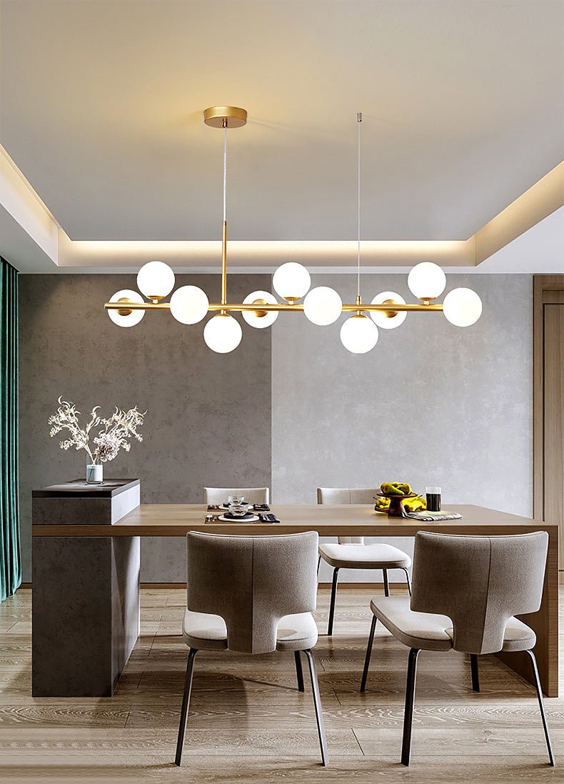 Solara – Luxe Glazen Bollen Hanglamp Voor De Eettafel