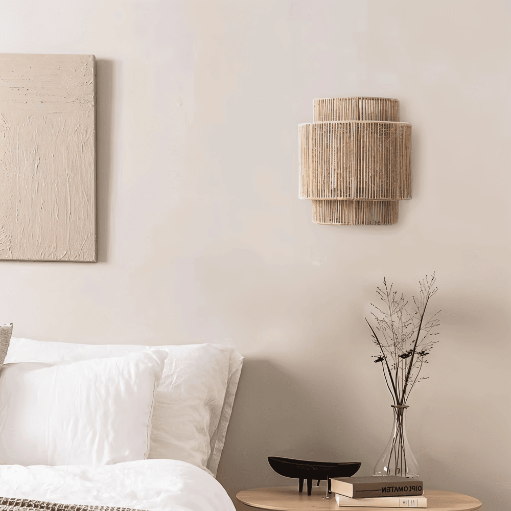 Hampa – Boho Touw Wandlamp met Rotan Kap
