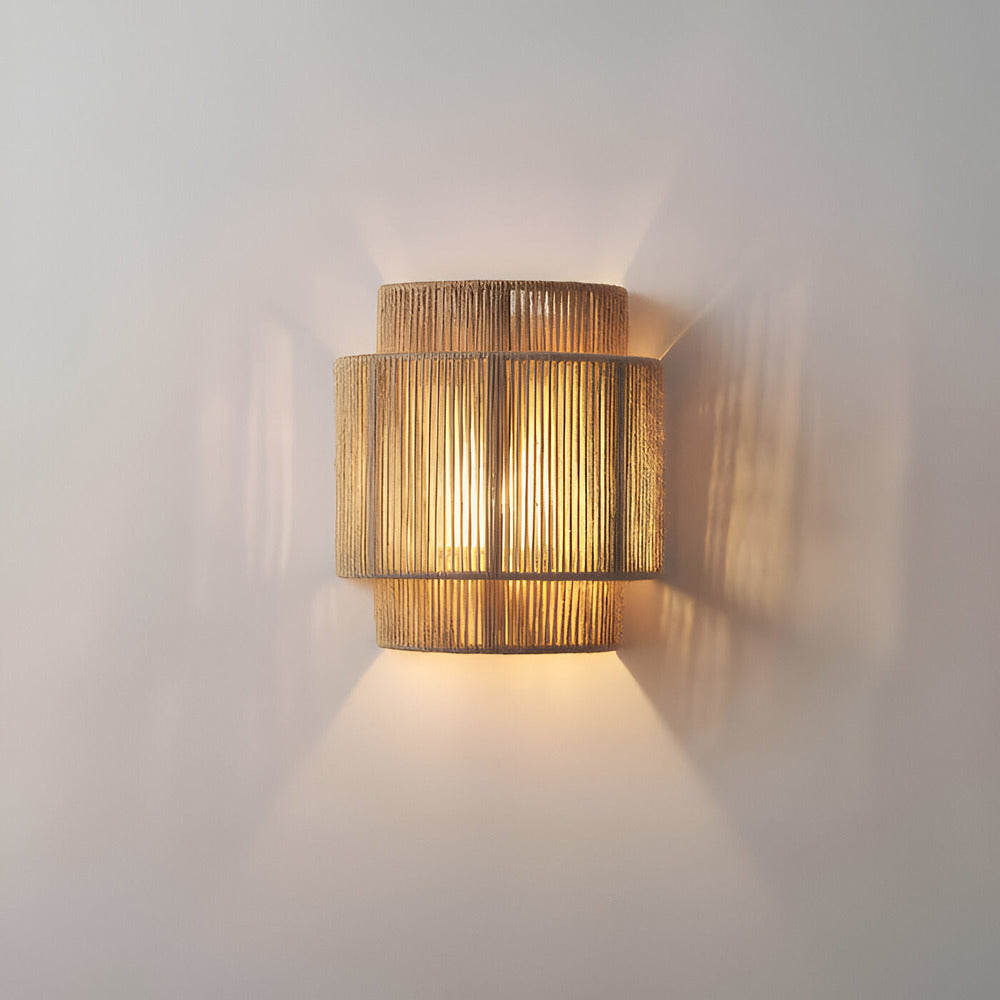 Hampa – Boho Touw Wandlamp met Rotan Kap