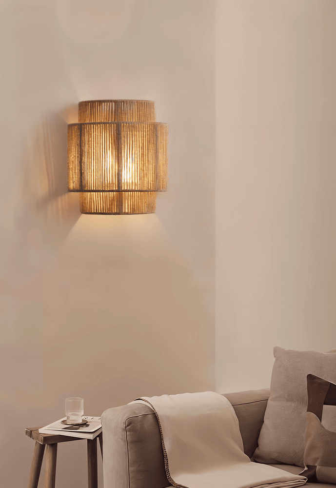 Hampa – Boho Touw Wandlamp met Rotan Kap