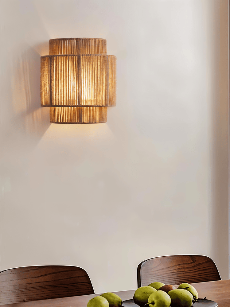 Hampa – Boho Touw Wandlamp met Rotan Kap