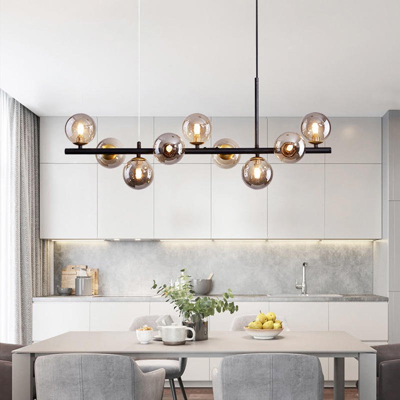 Solara – Luxe Glazen Bollen Hanglamp Voor De Eettafel