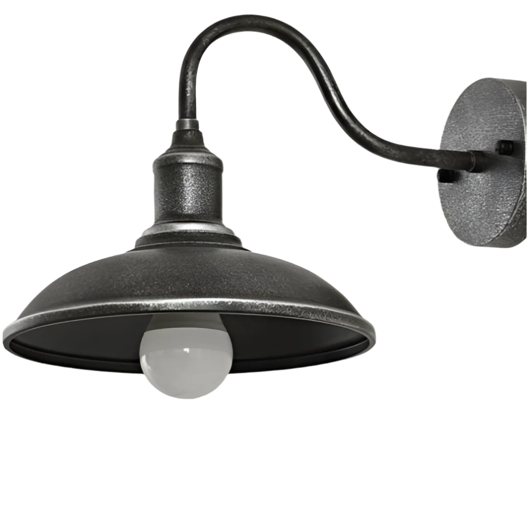 Hugbel – Industriële Gooseneck Buitenlamp
