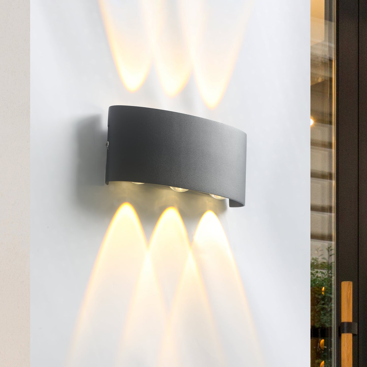 Scentora - Moderne Zwarte Buitenwandlamp 6W Voor Sfeervolle Verlichting