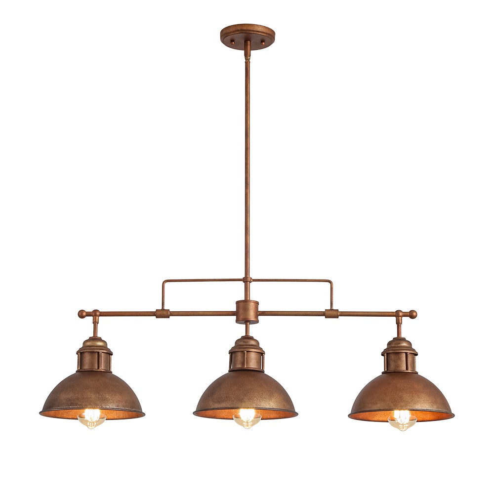 ForgeLine – Industriële 3-Lichts Lineaire Dome Hanglamp