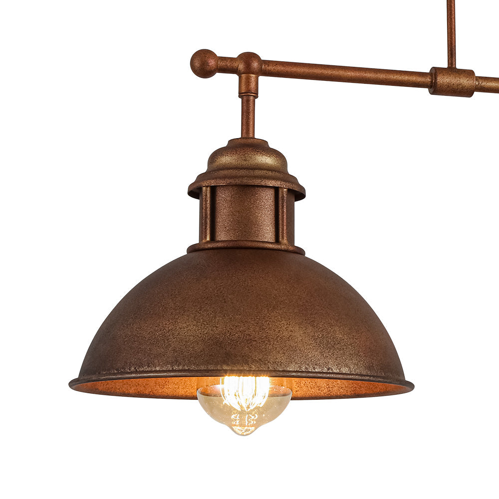 ForgeLine – Industriële 3-Lichts Lineaire Dome Hanglamp