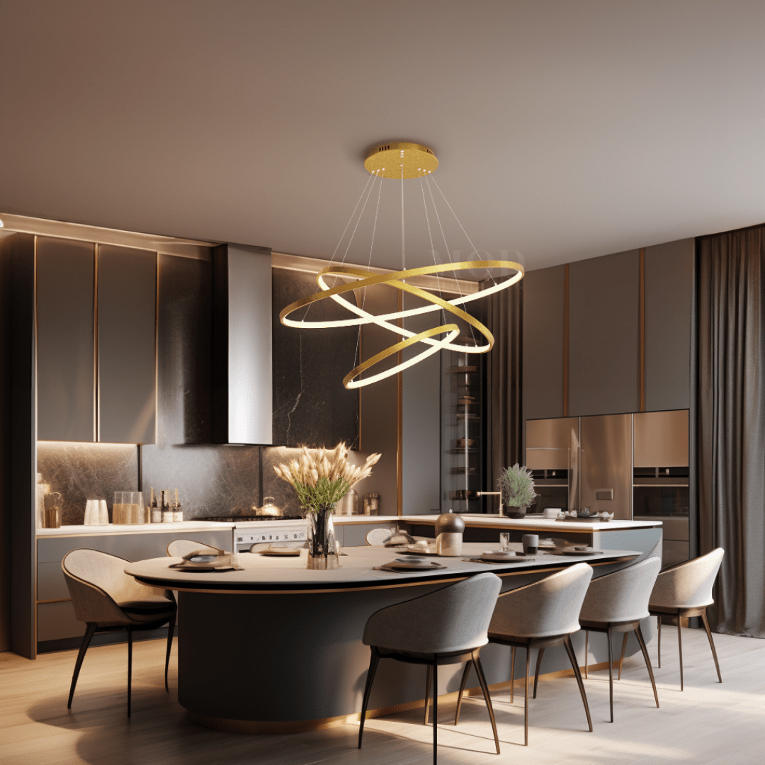 Planora - Moderne Kroonluchter Met Verstelbare Ringen Voor Elegante Binnenverlichting