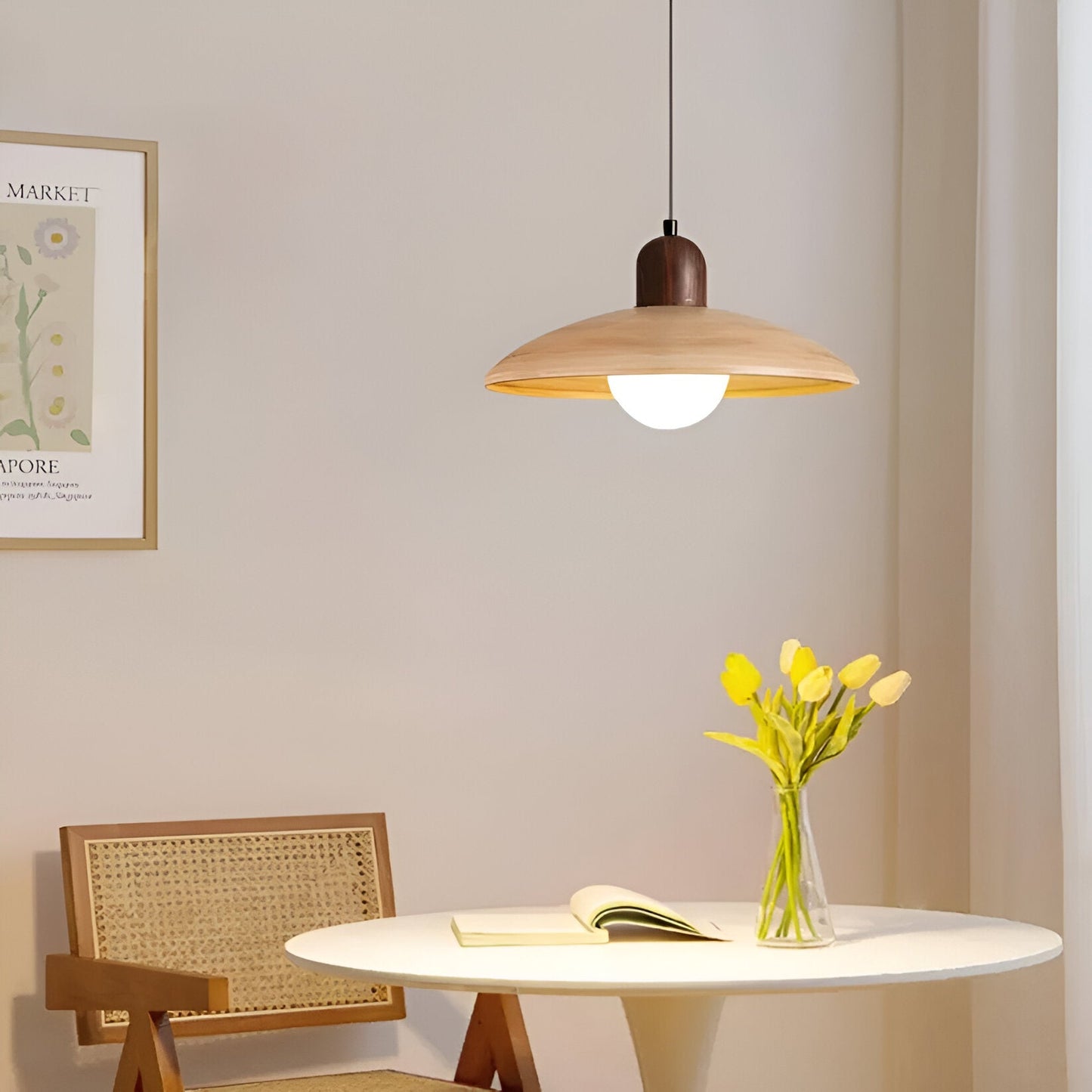 Hiroka – Japanse Wabi-Sabi Walnoot Hanglamp