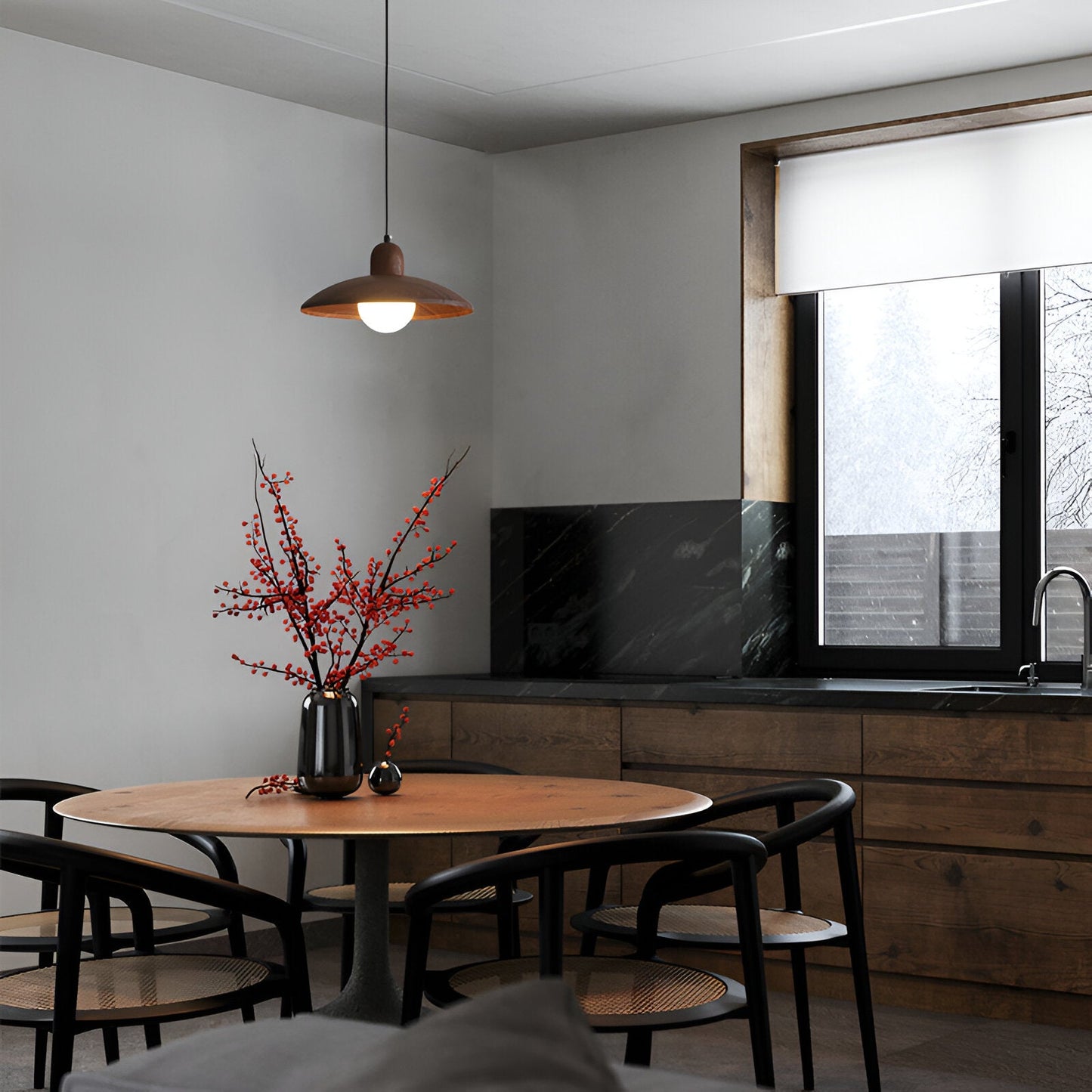 Hiroka – Japanse Wabi-Sabi Walnoot Hanglamp